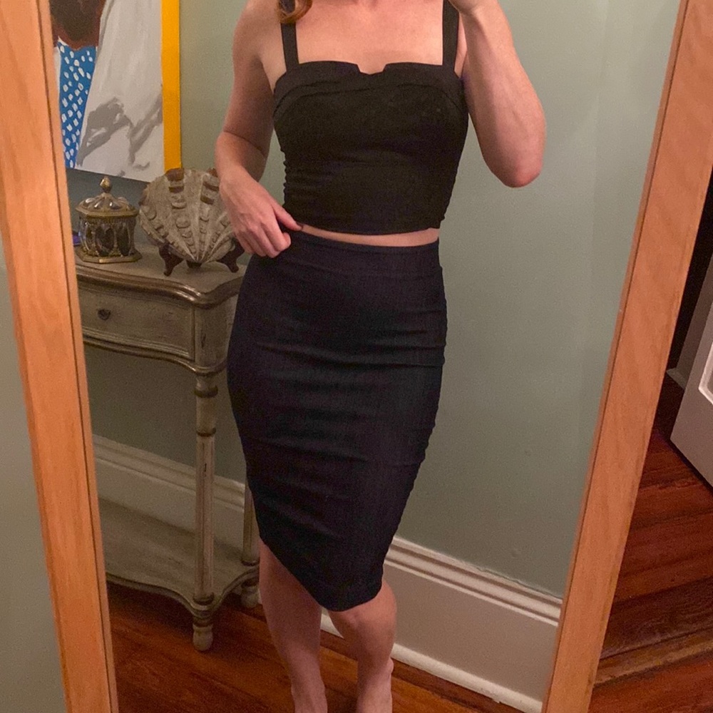 Elizabeth and James stretch denim skirt